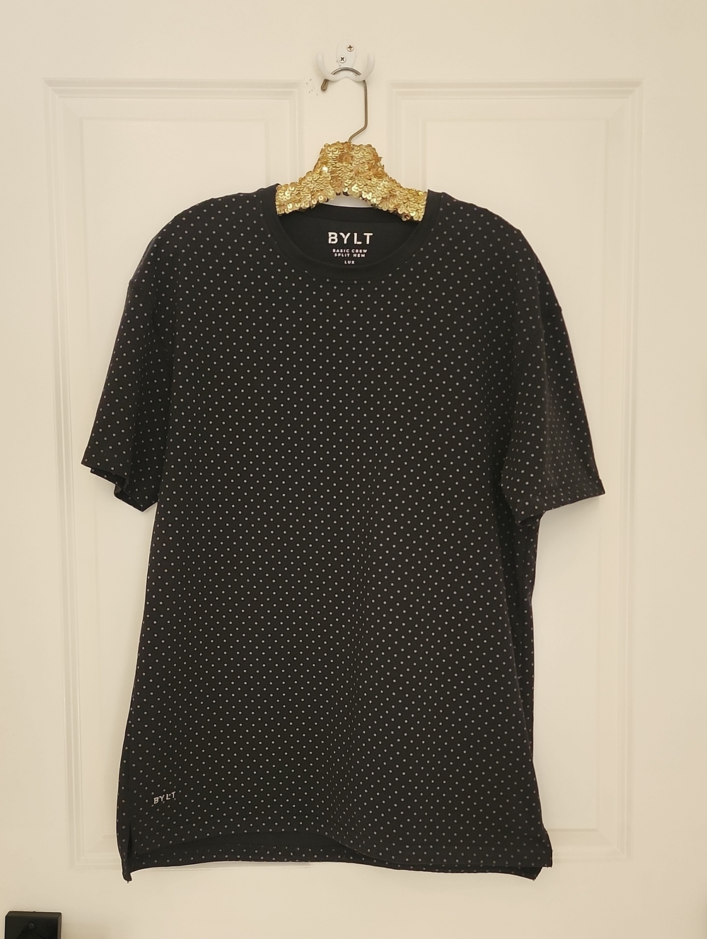 BYLT Basics Black Tee with White Microdots